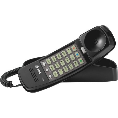 At&T Corded TrimLine Phone, Lighted Keypad, Black ATT210BK
